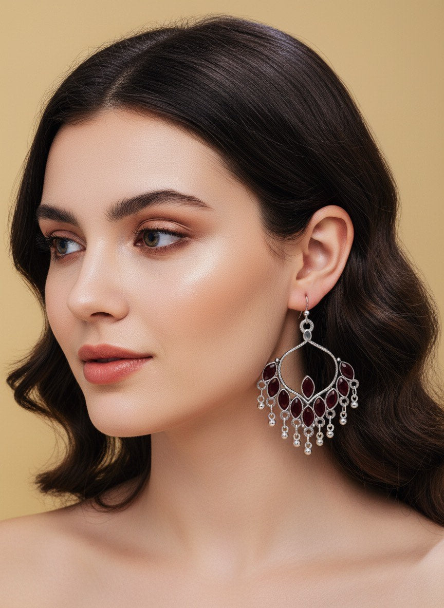 Teardrop chandelier earring