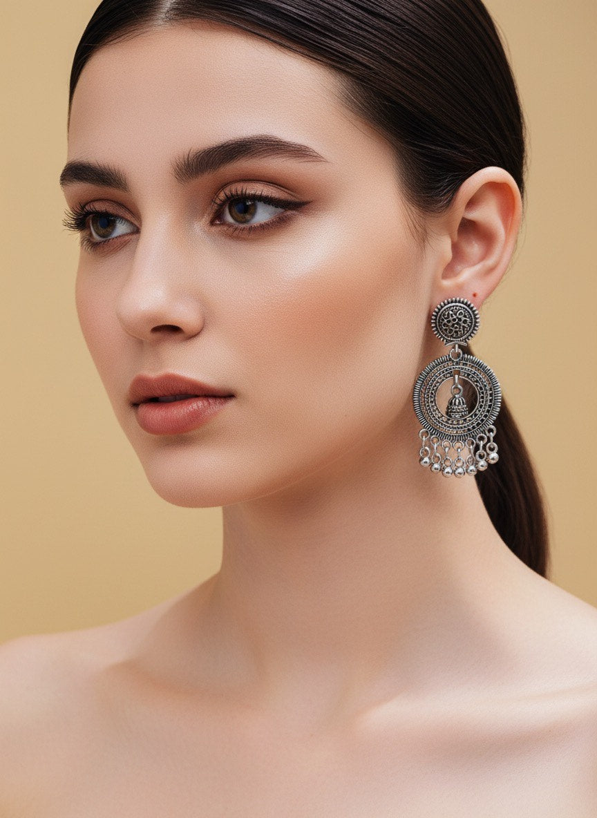 Antique oxidised earring