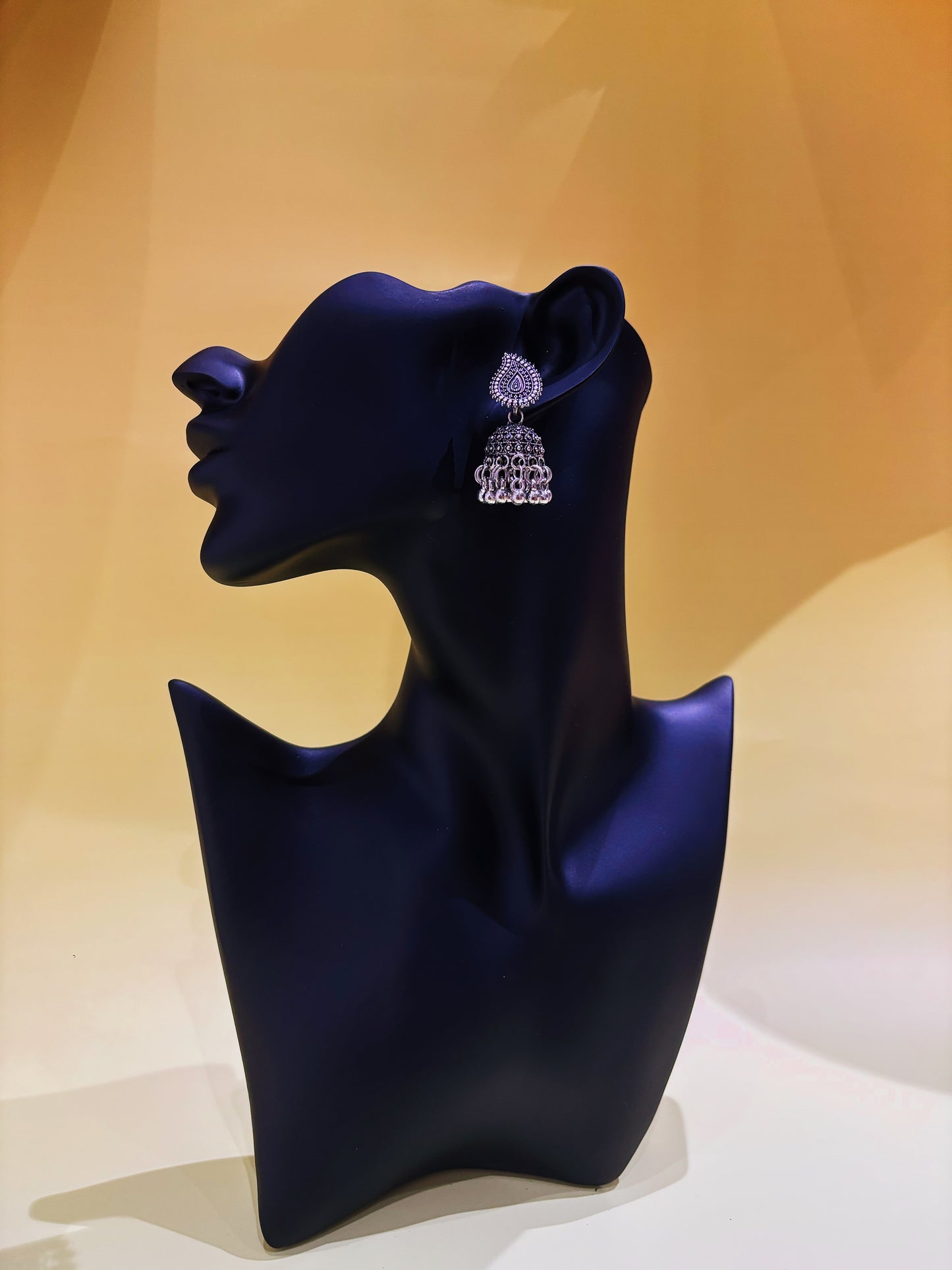 Leaf stud mini jhumka