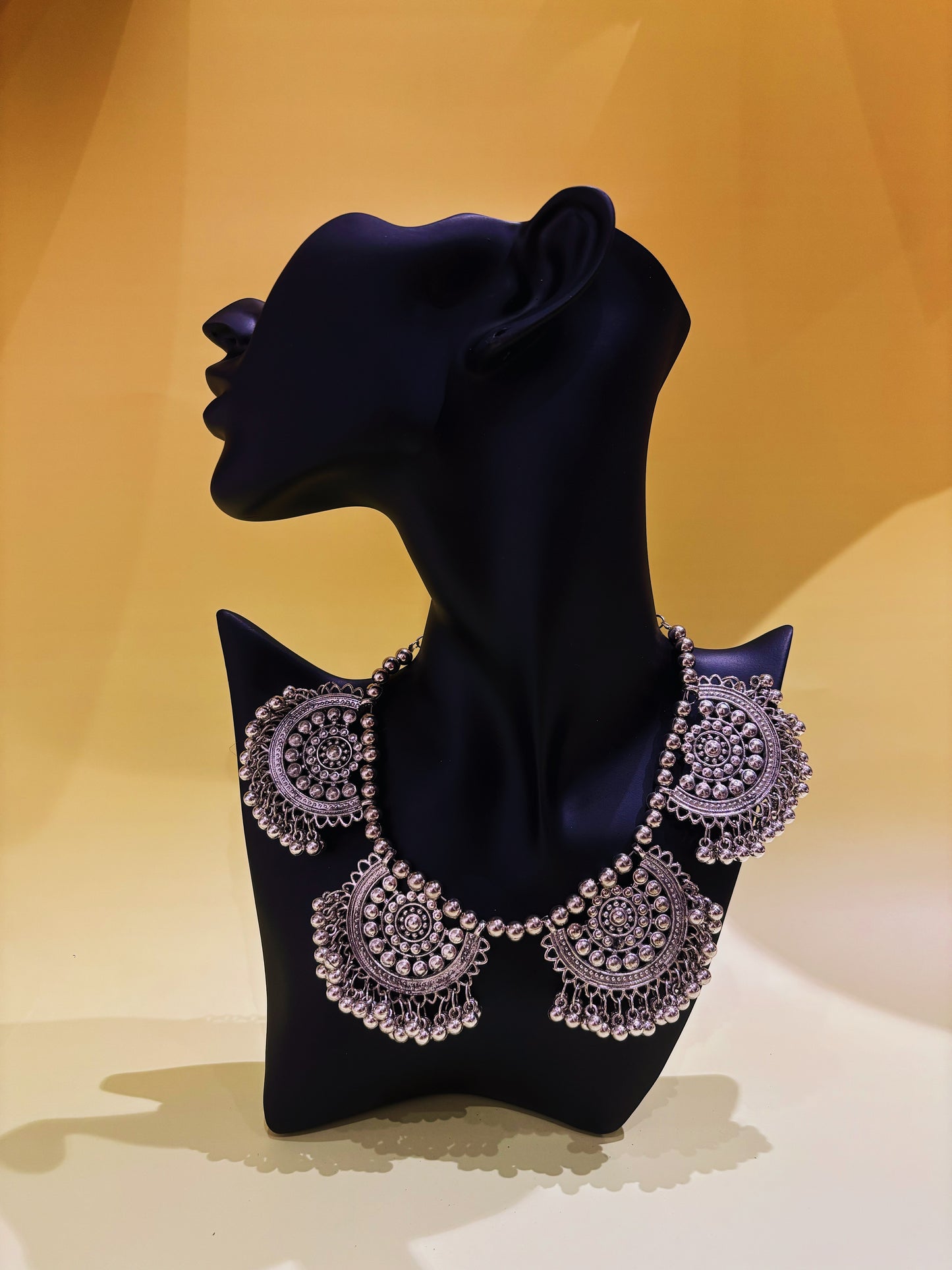 Oxidised silver necklace