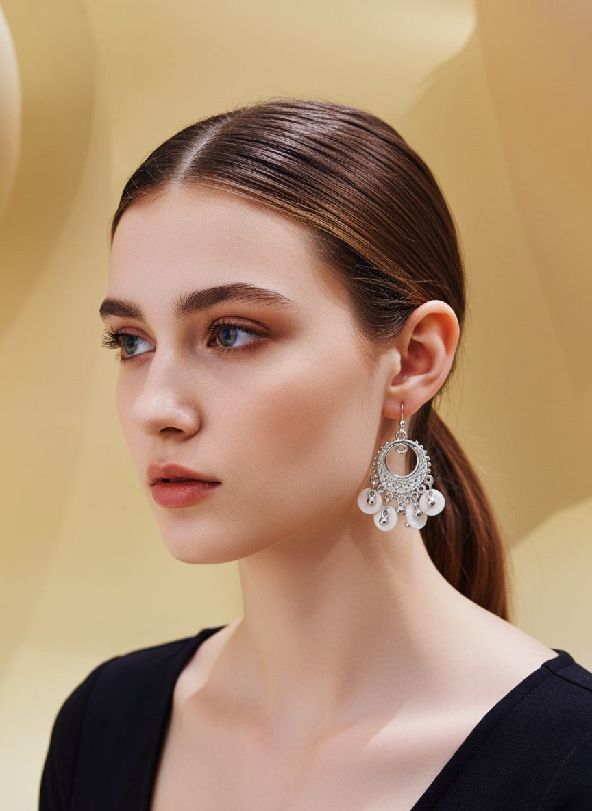 Pearl Petal Statement Earrings