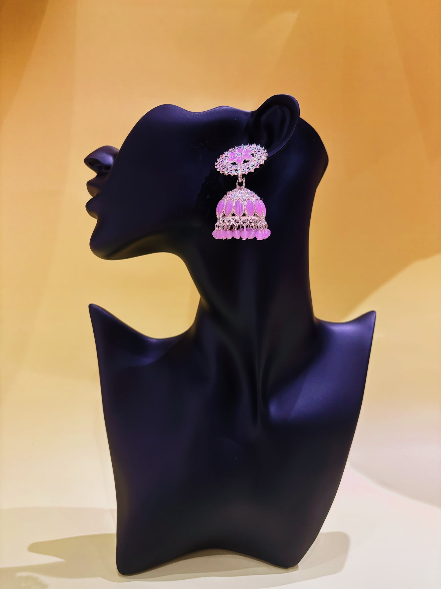 Baby purple stone jhumka