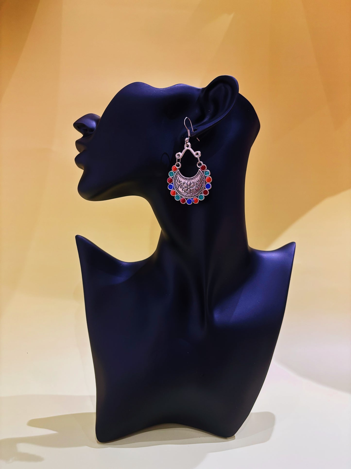 Multi colour dangle earring