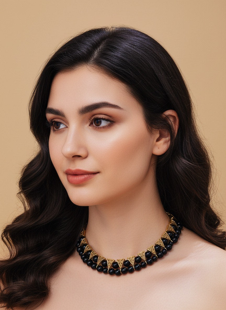 Black statement necklace