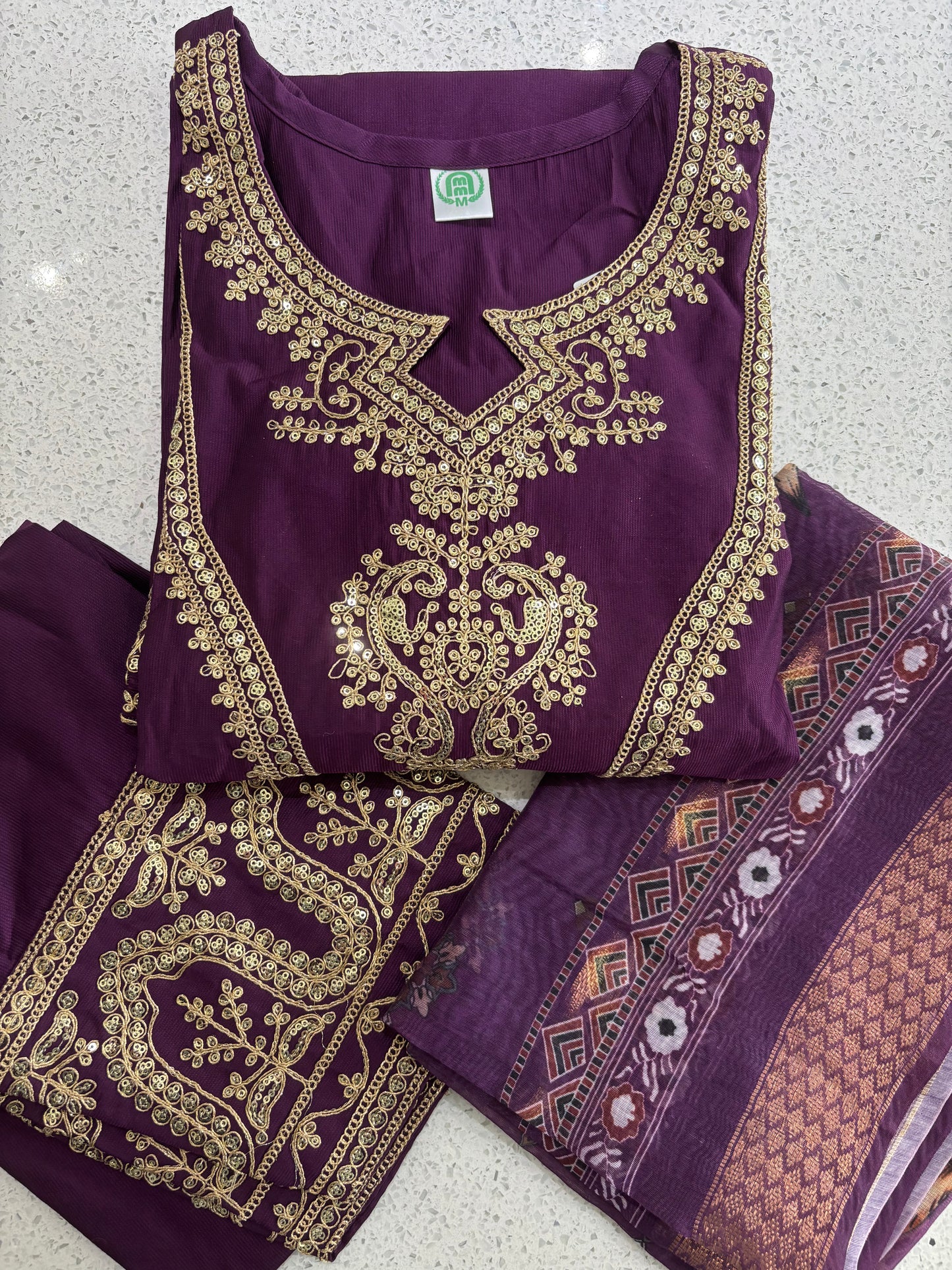 Deep plum kurta set