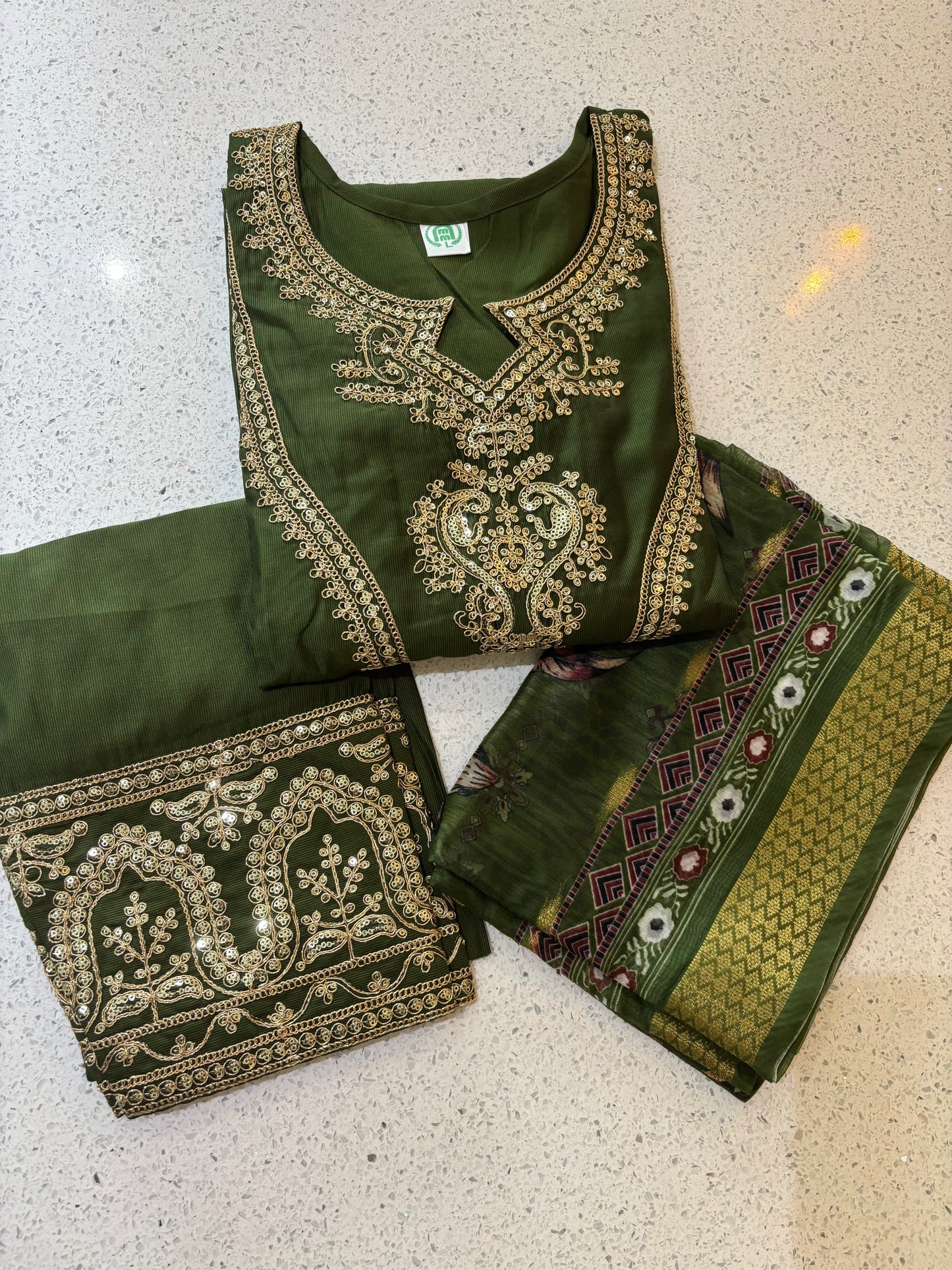 Seaweed green kurta set