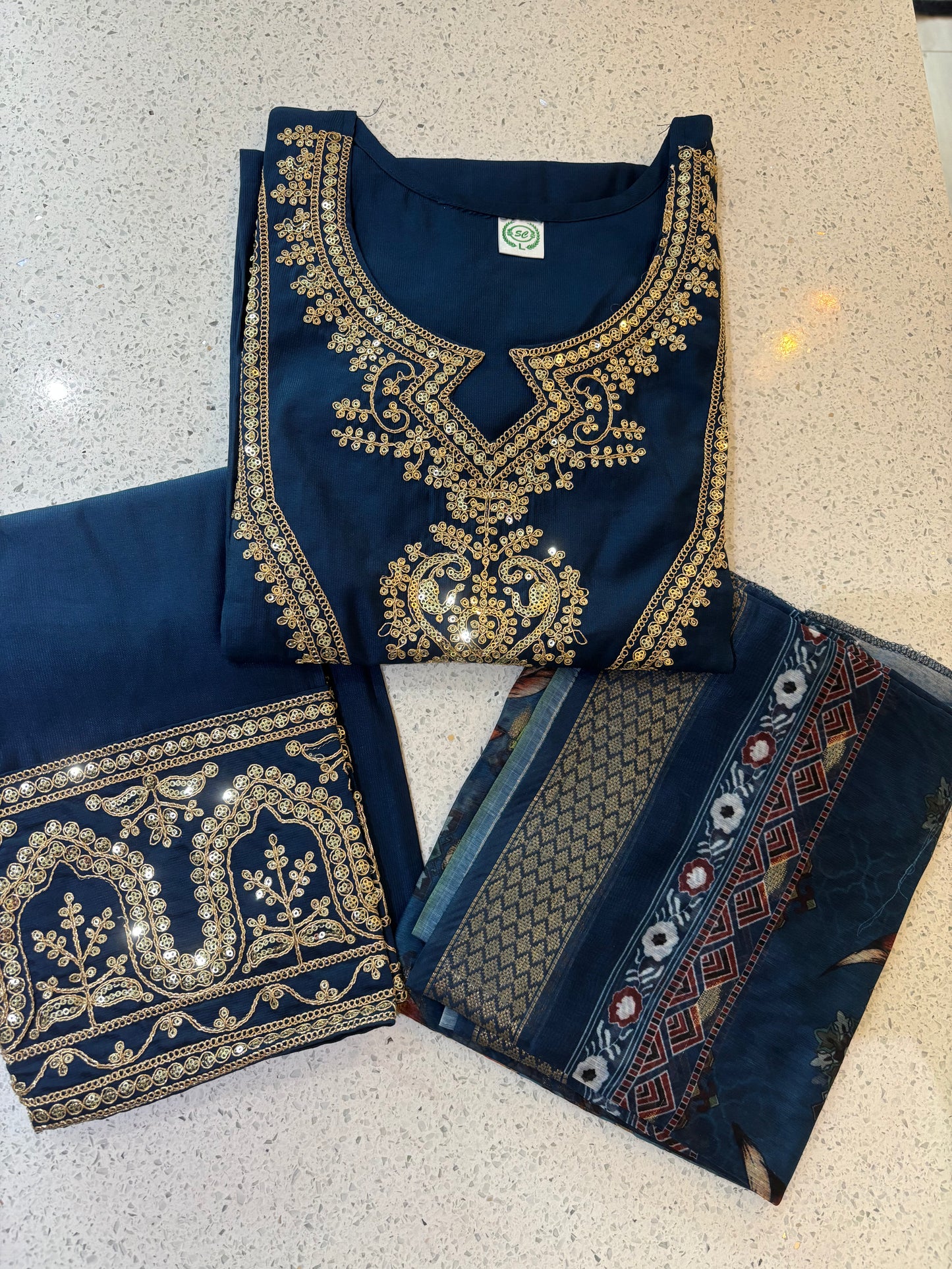 Midnight blue kurta set