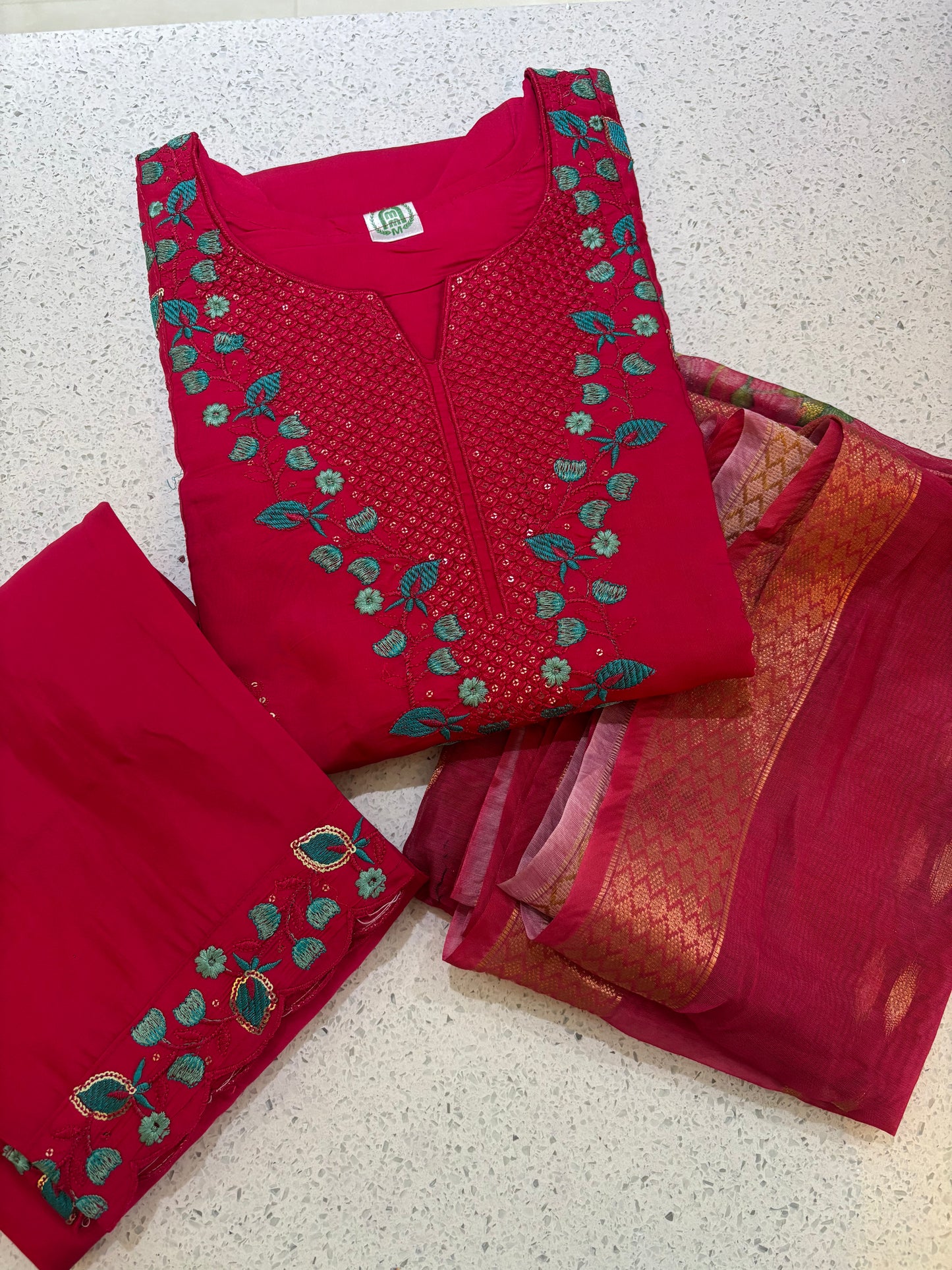 Rich carmine kurta set