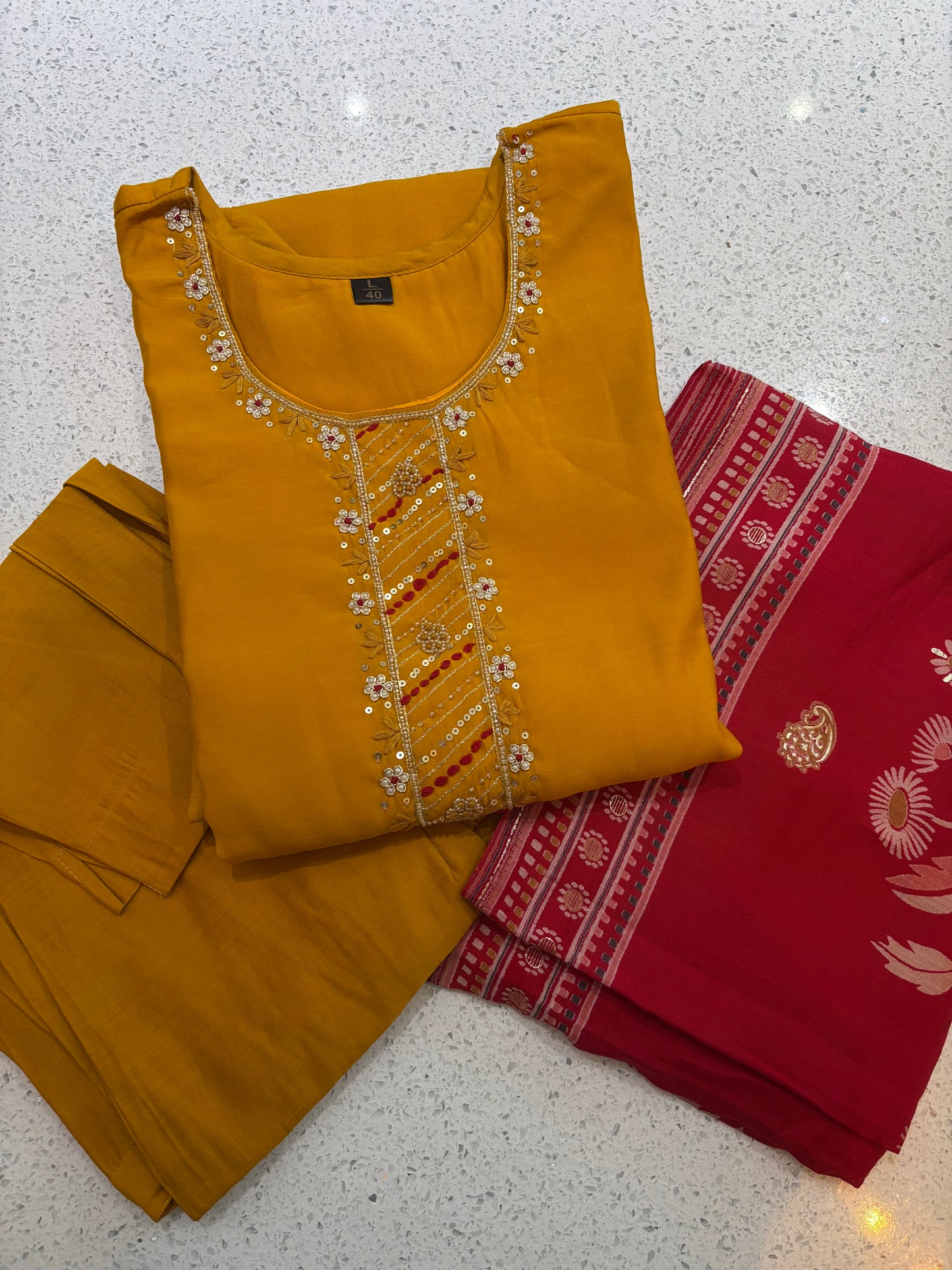 Mustard yellow Kurta set