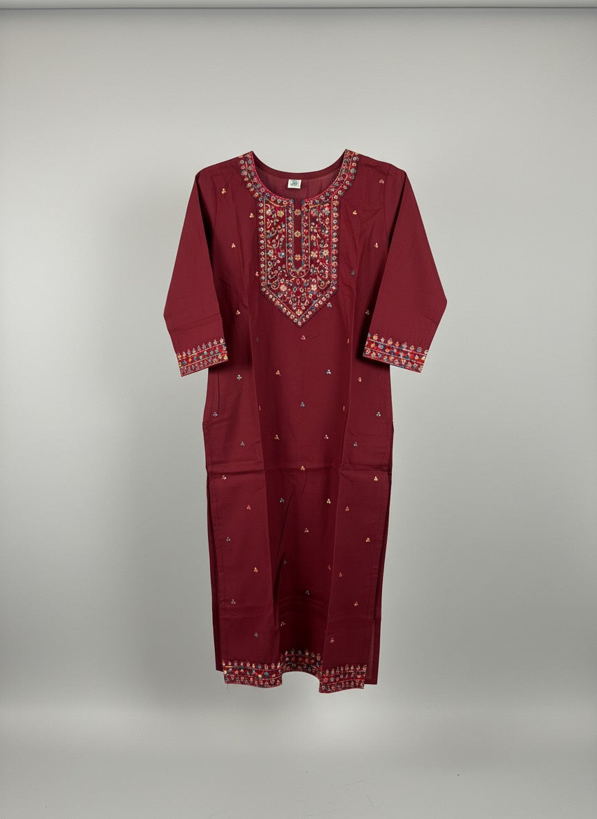 wine red kurta set