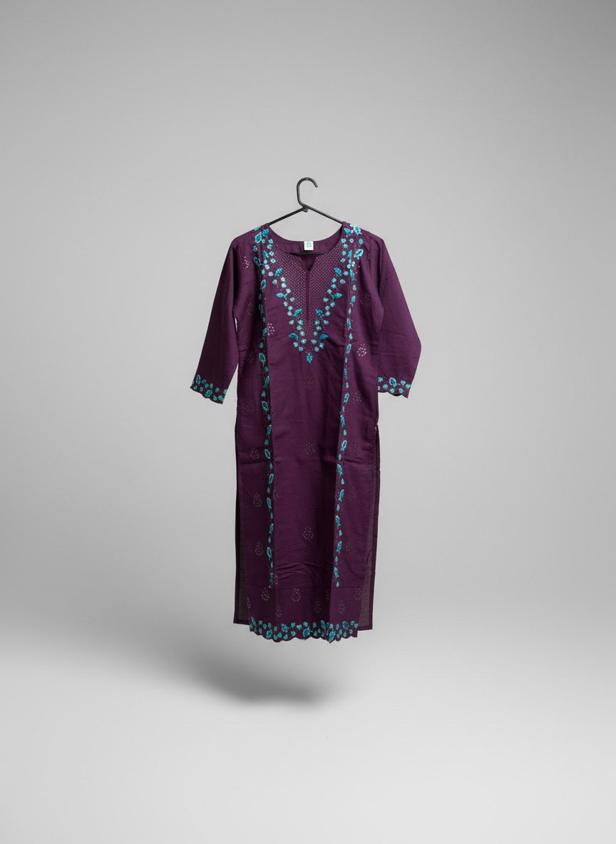 Purple and blue kurta set