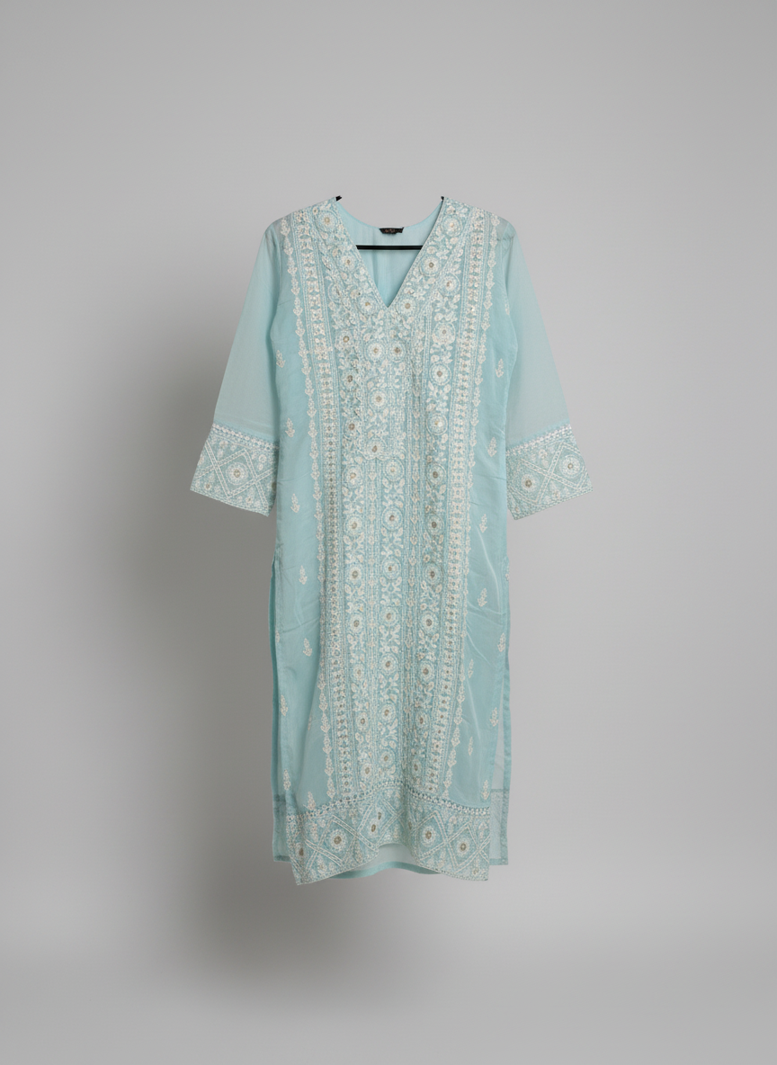 Powder blue kurta set