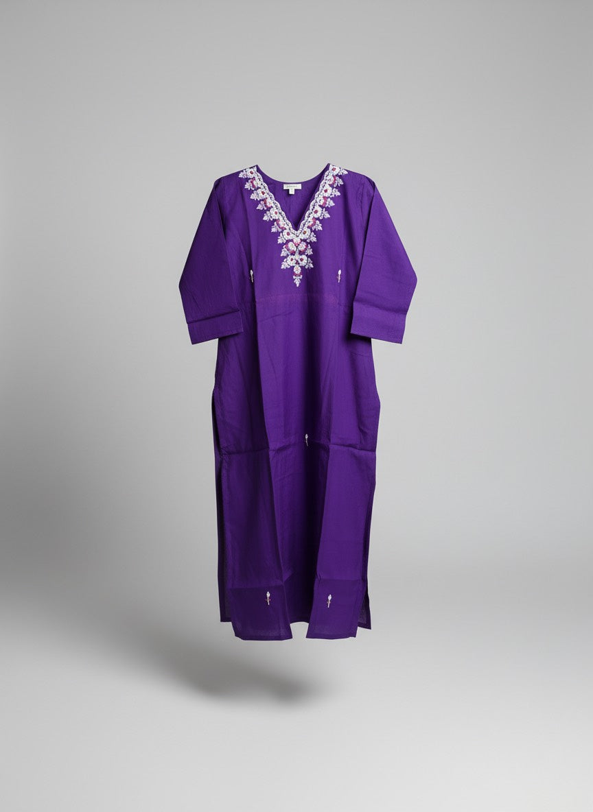 purple kurta set