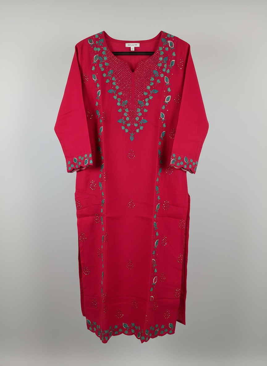 Rich carmine kurta set