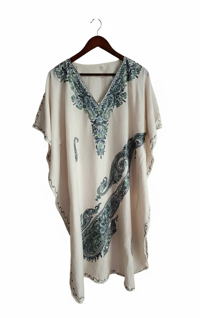 White & Teal kaftan