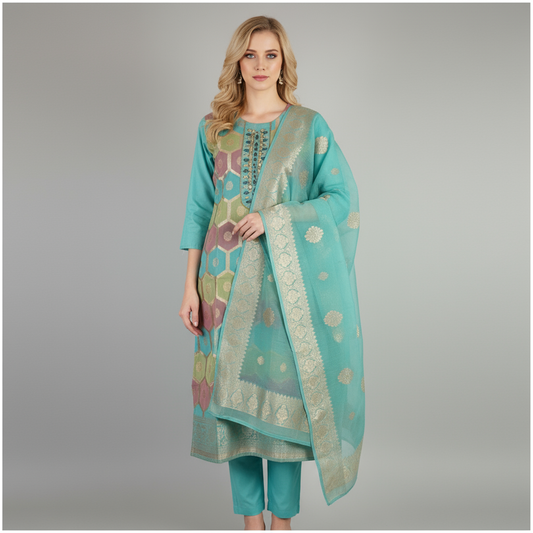 Aqua Royale Banarasi Kurta set