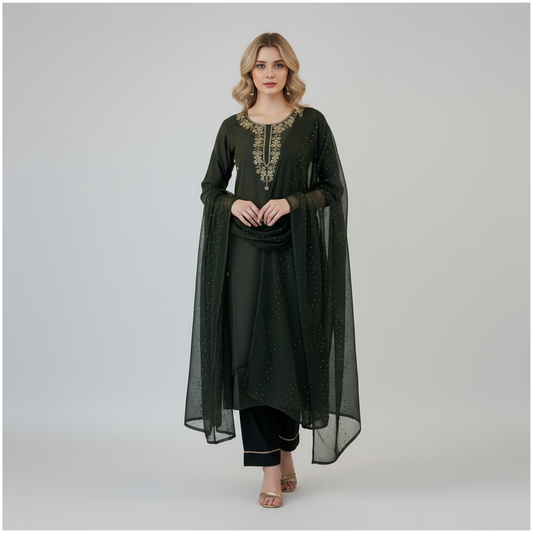 Dark Green Kurta