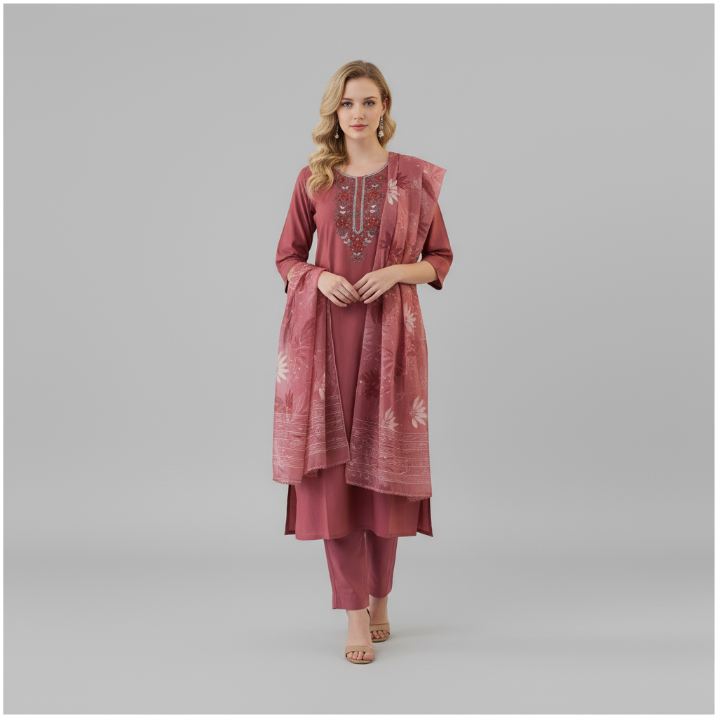 Cinnamon rose kurta set