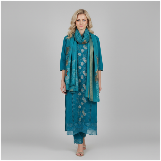 Bondi blue kurta set