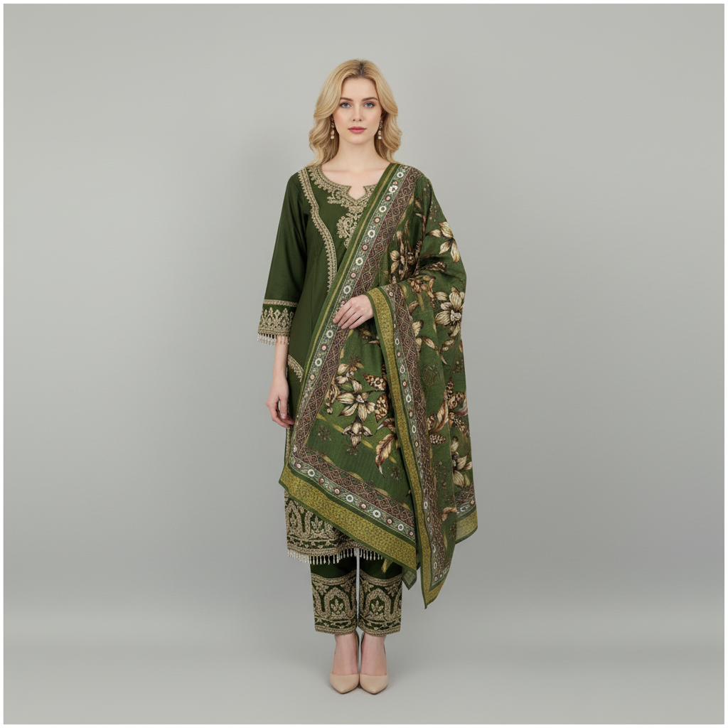 Seaweed green kurta set